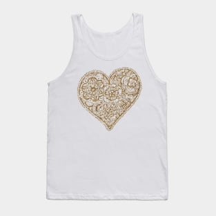 Golden sparkling heart Tank Top